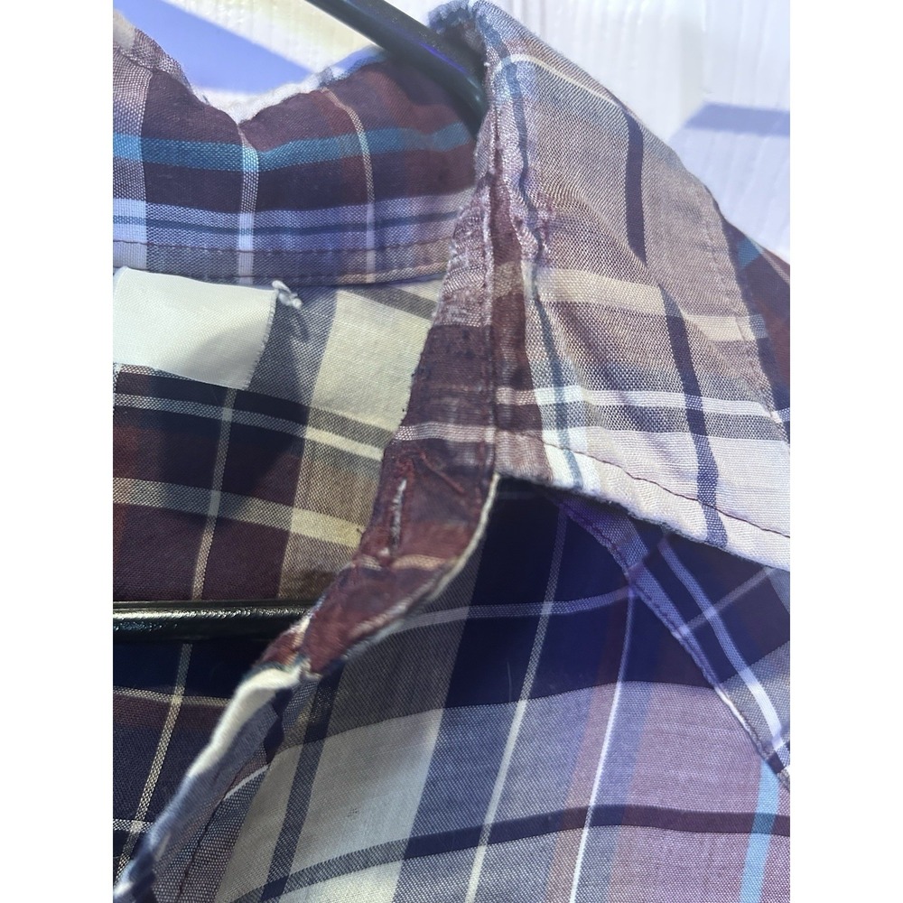 Rock Creek Ranch Western Shirt Mens XL Plaid Pearl Snap Cowboy 24" P2P - Picture 4 of 5